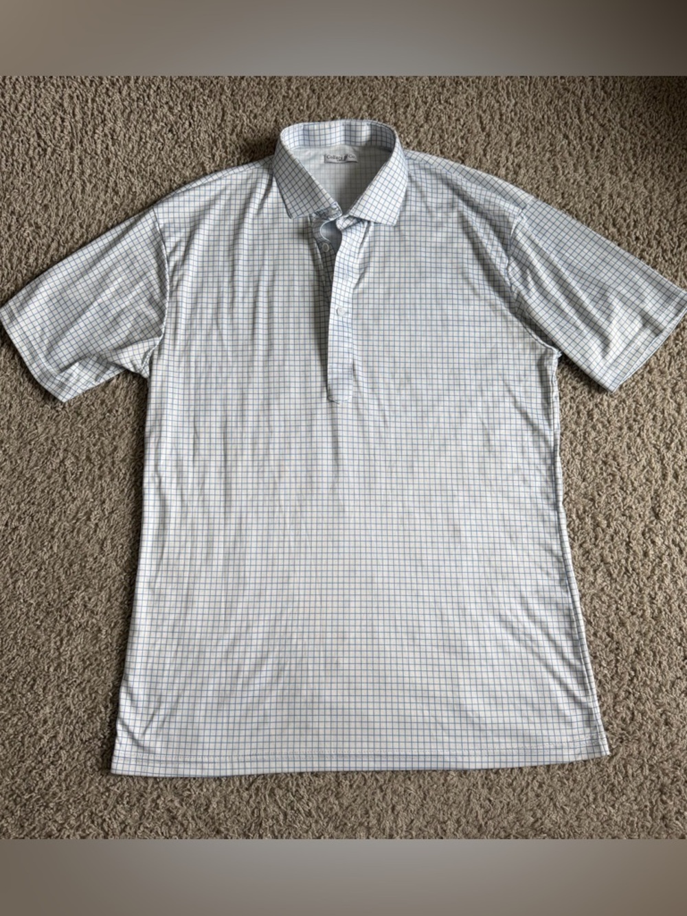 Collars & Co. Checkered Stretch Short Sleeve Polo